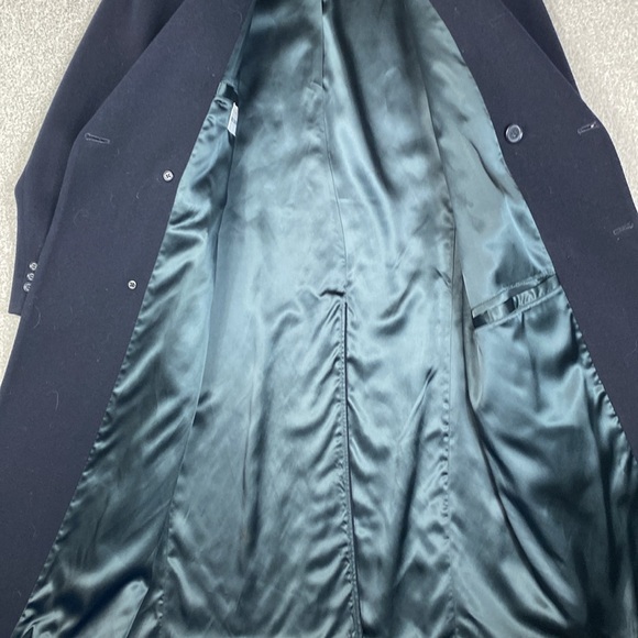 Vintage Michael Richards pure wool full length coat made in USA deep navy blue - Picture 4 of 13